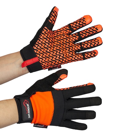 Super Grip Gloves,Orange/Black,Large/X-Large, PR